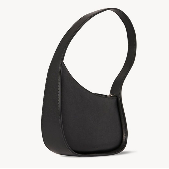 The Row Half Moon Bag in Black Leather - Picture 2 of 10
